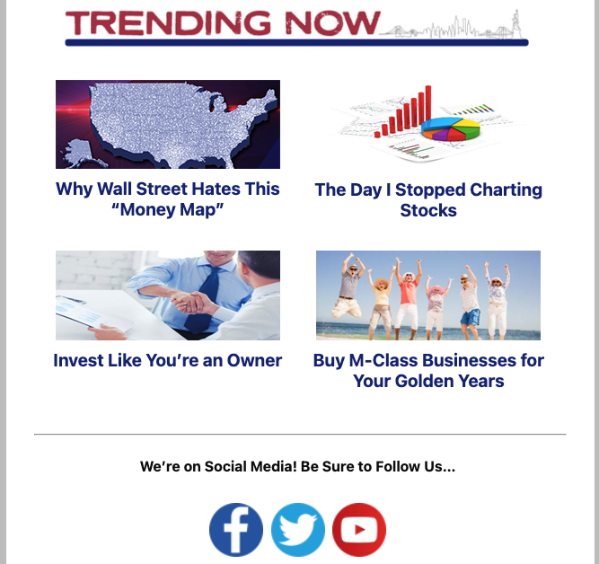 Screenshot of Real Talk Daily mailing trending now stories